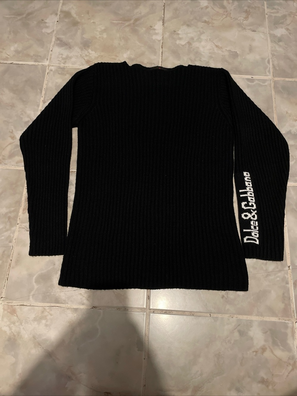 Vintage 90s 2000s Dolce & Gabbana Knit Cotton Sweater SZ XL Black
